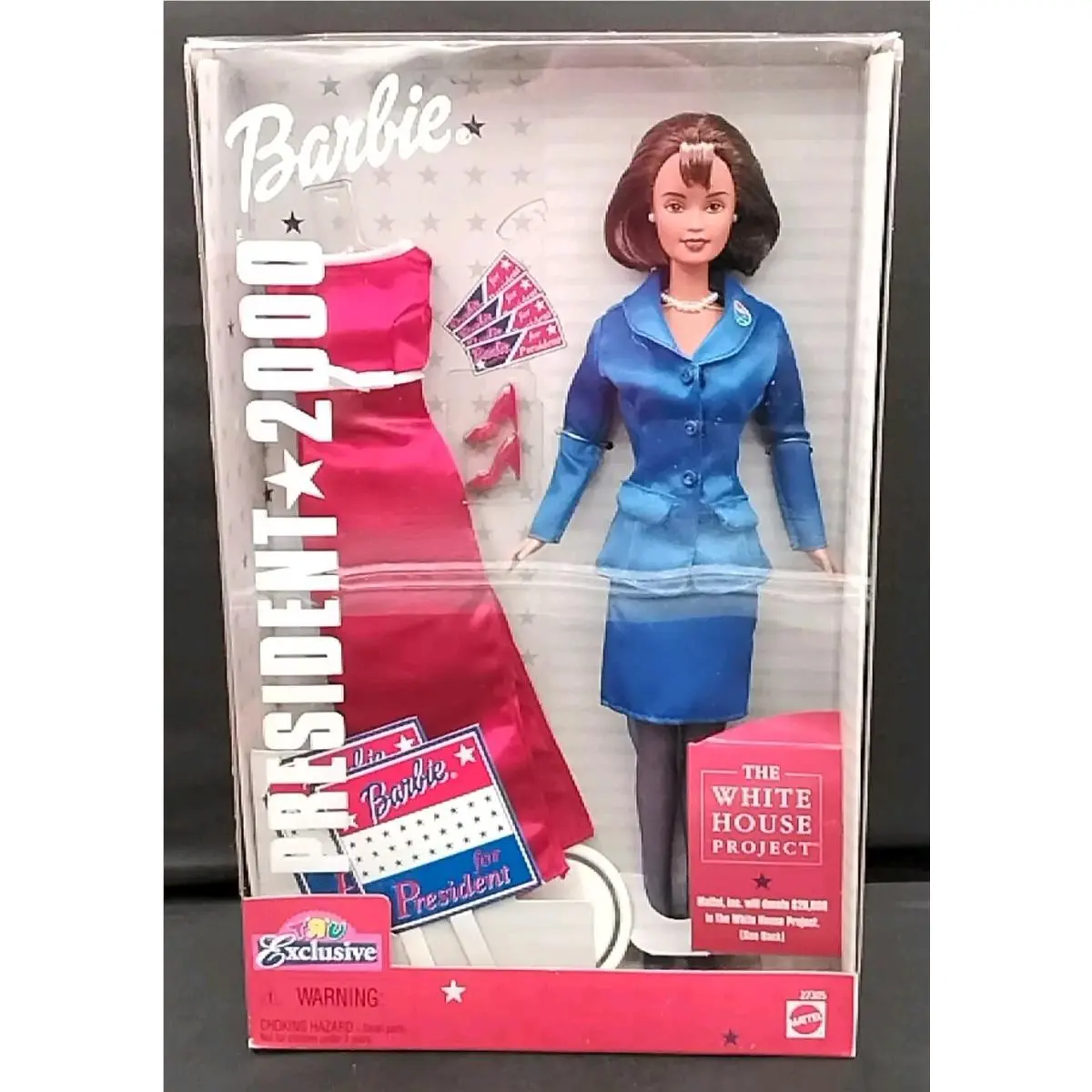 Barbie For President 2000 Doll Toys R` Us Exclusive Brunette 27305 Mattel Nrfb