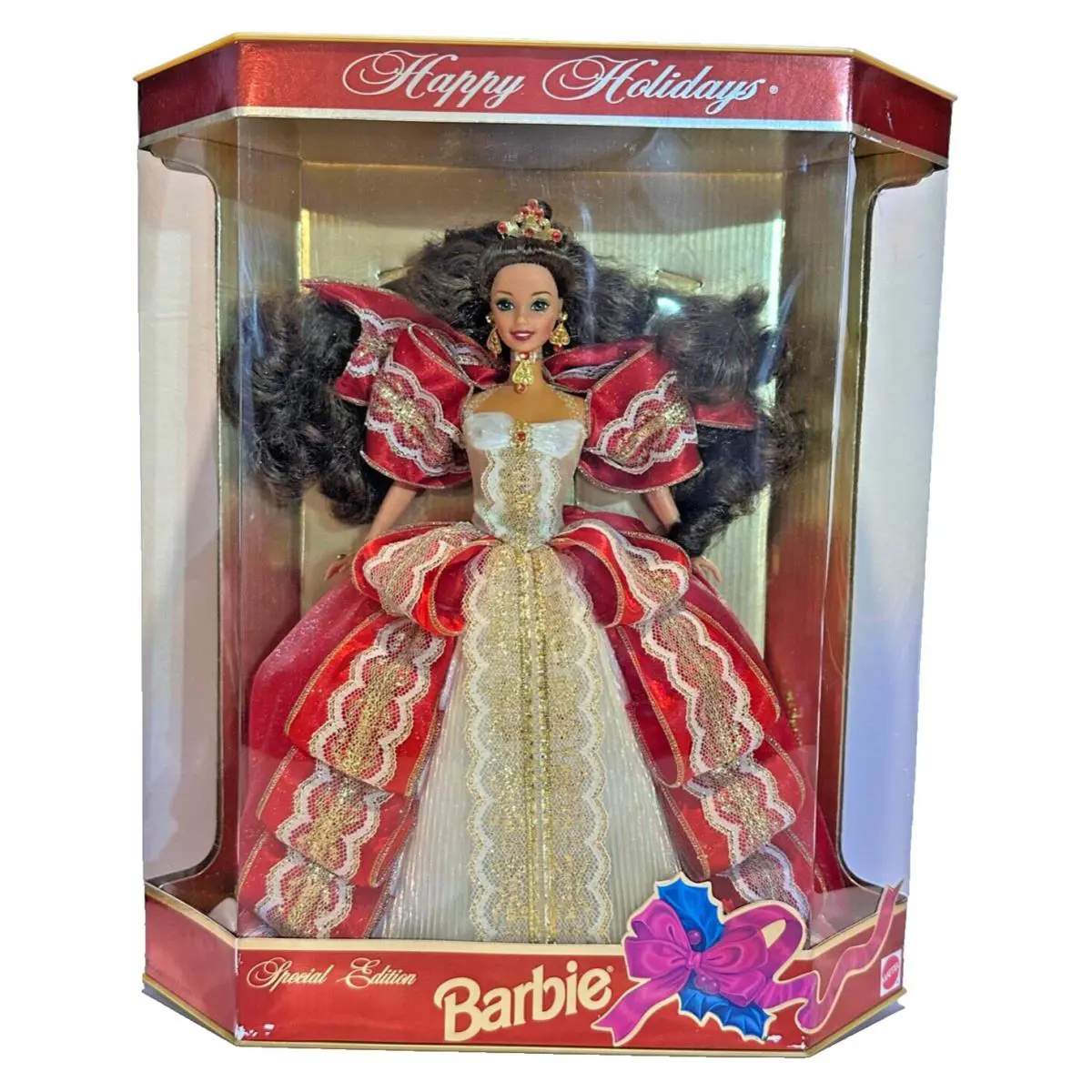 1997 Barbie Doll Rare Happy Holidays SE Misprint Green vs Blue Eyes