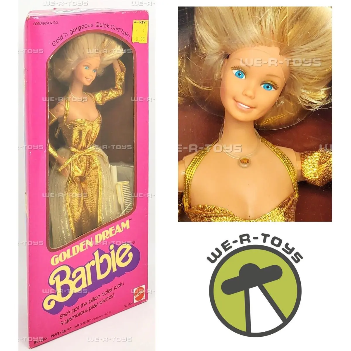 Golden Dream Barbie Doll Gold `n Gorgeous Quick Curl Hair 1980 Mattel 1874