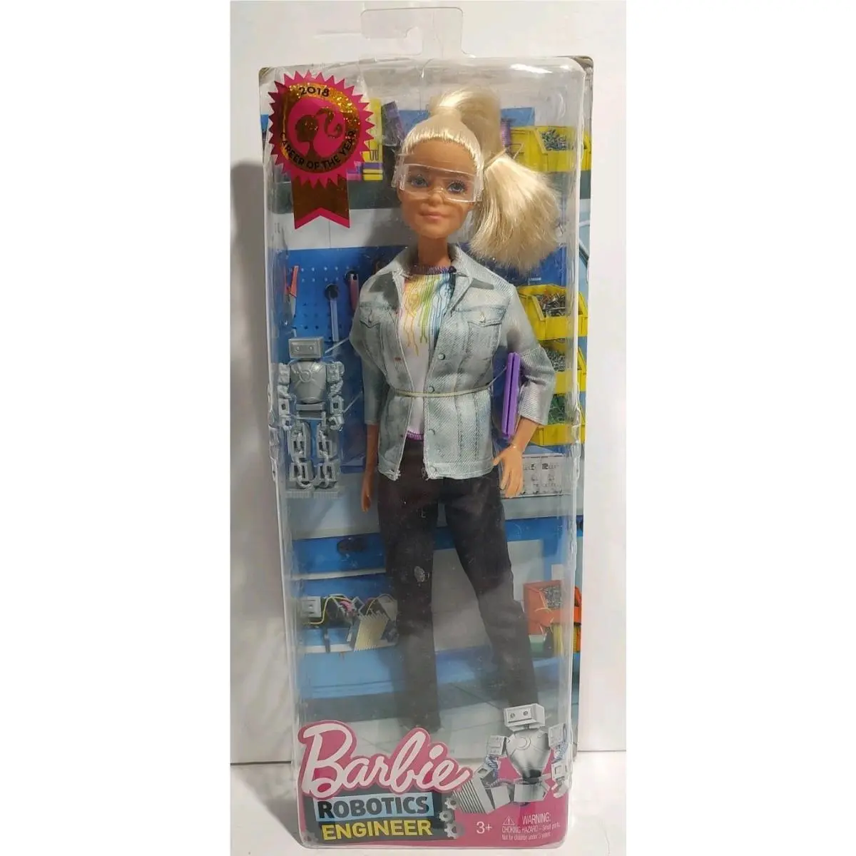 Barbie Robotics Engineer Doll Career of The Year 2018 Blonde Robot Laptop
