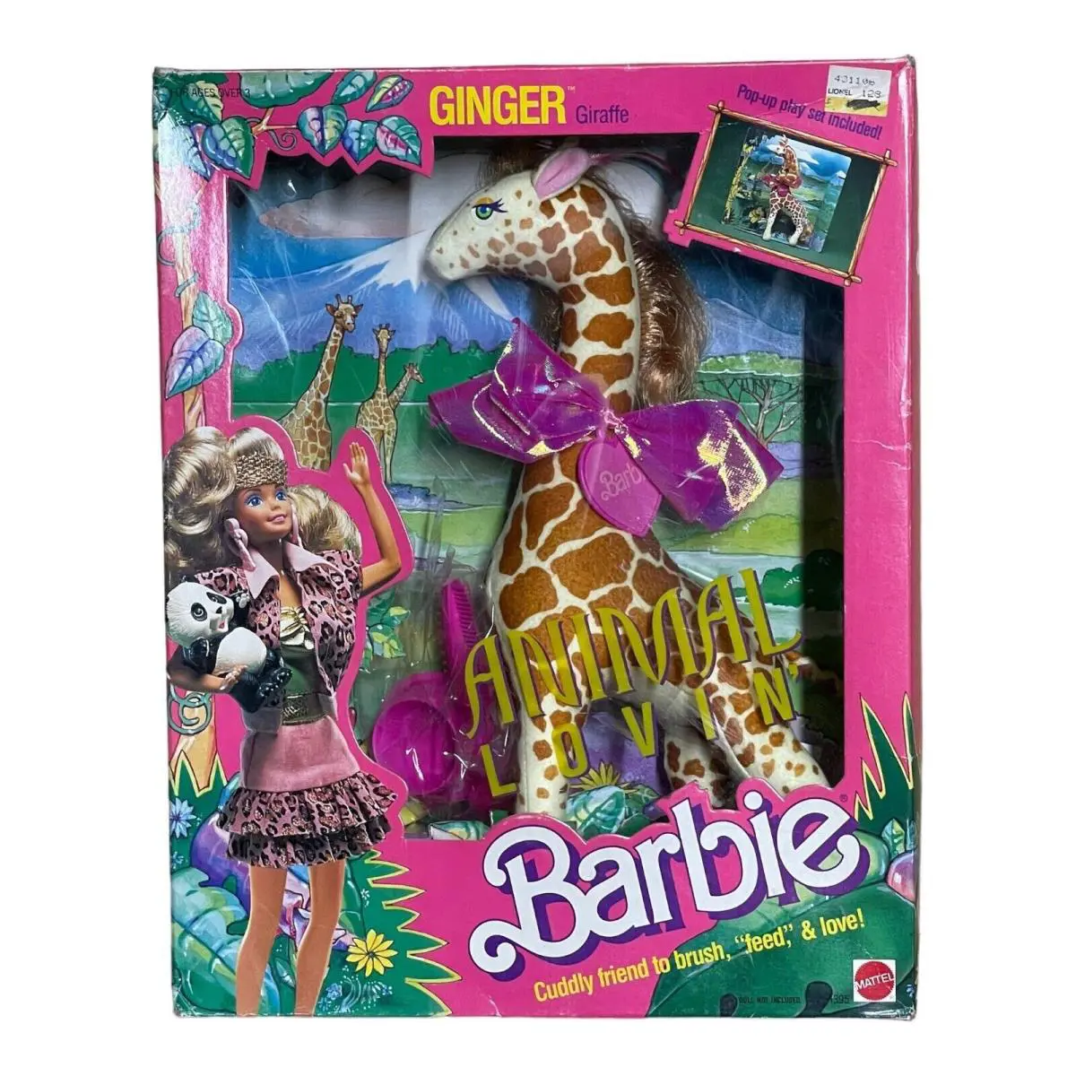 Animal Lovin` Barbie Ginger The Giraffe Plush 1988 Mattel 1395