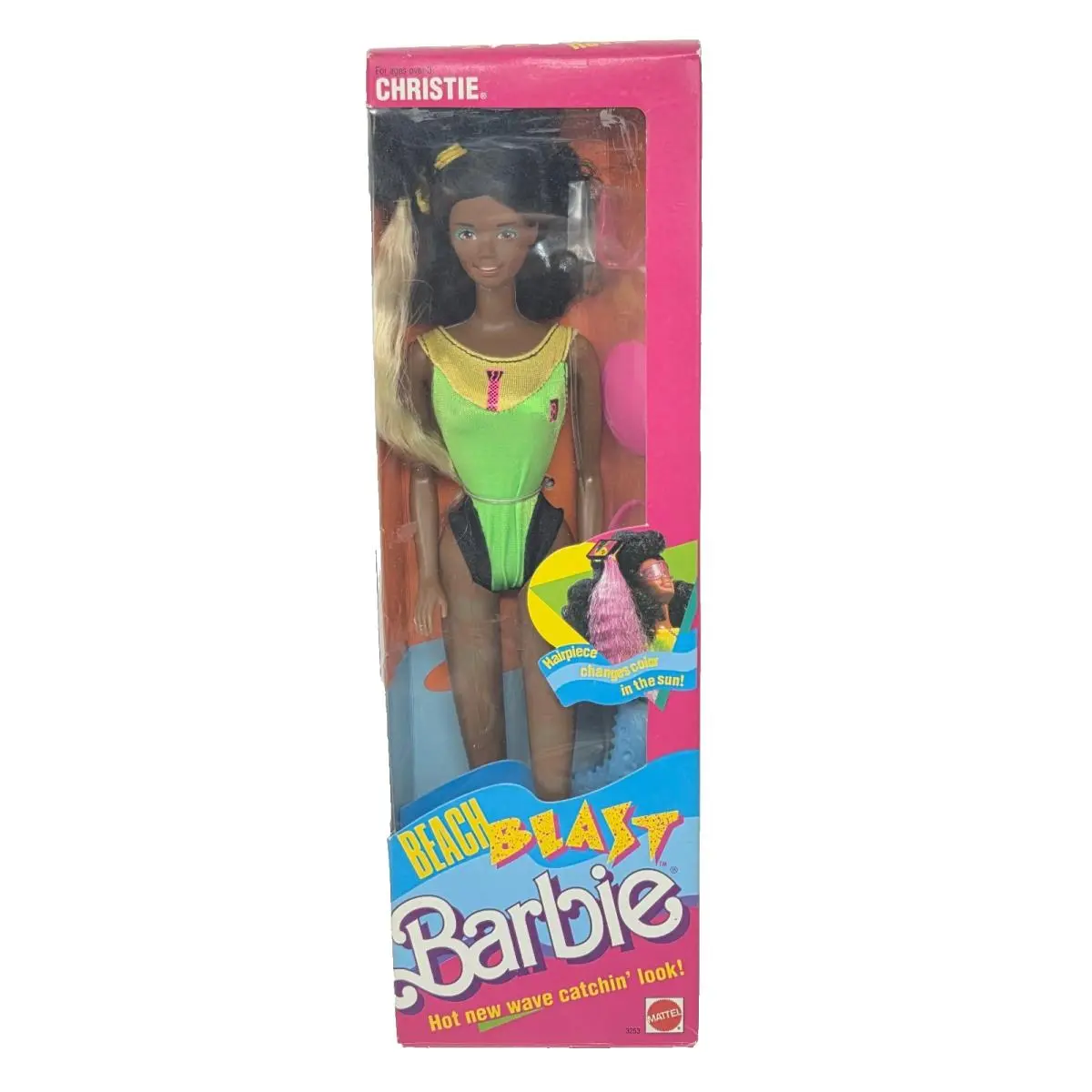Vintage 1989 Beach Blast Christie Barbie Doll 3253 Mattel IN Box
