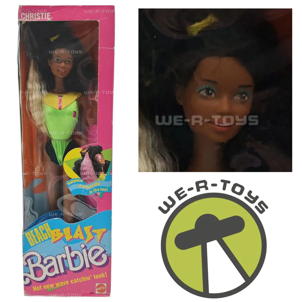 Barbie Beach Blast Christie Doll with Color Changing Hair 1989 Mattel 3253 Nrfb