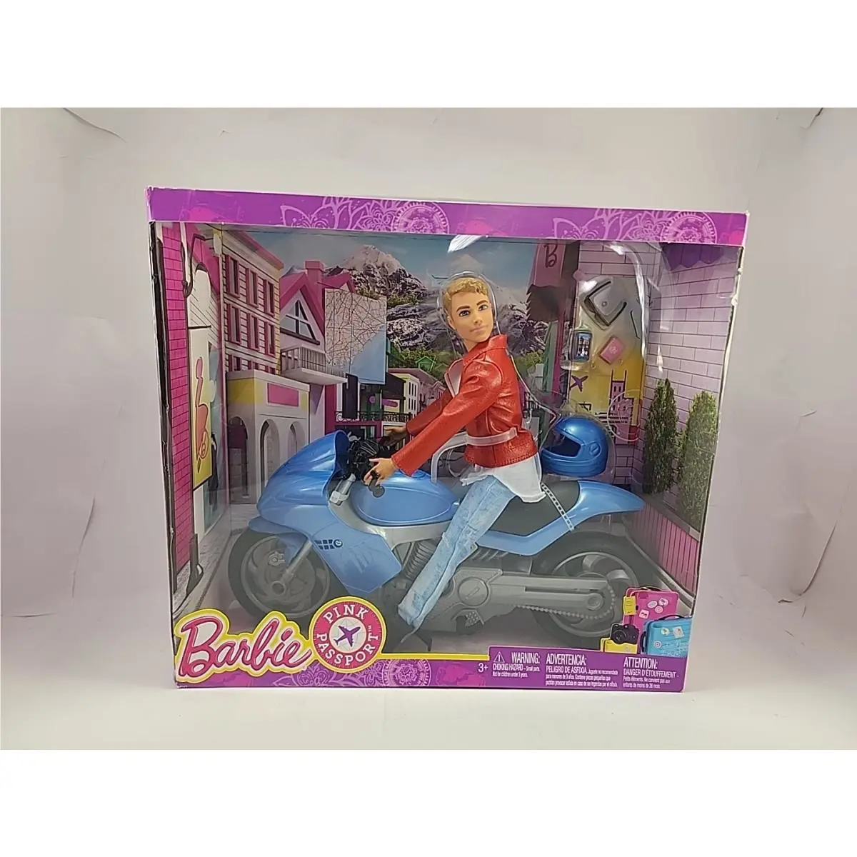 Barbie Pink Passport Ken Doll with Motorcycle