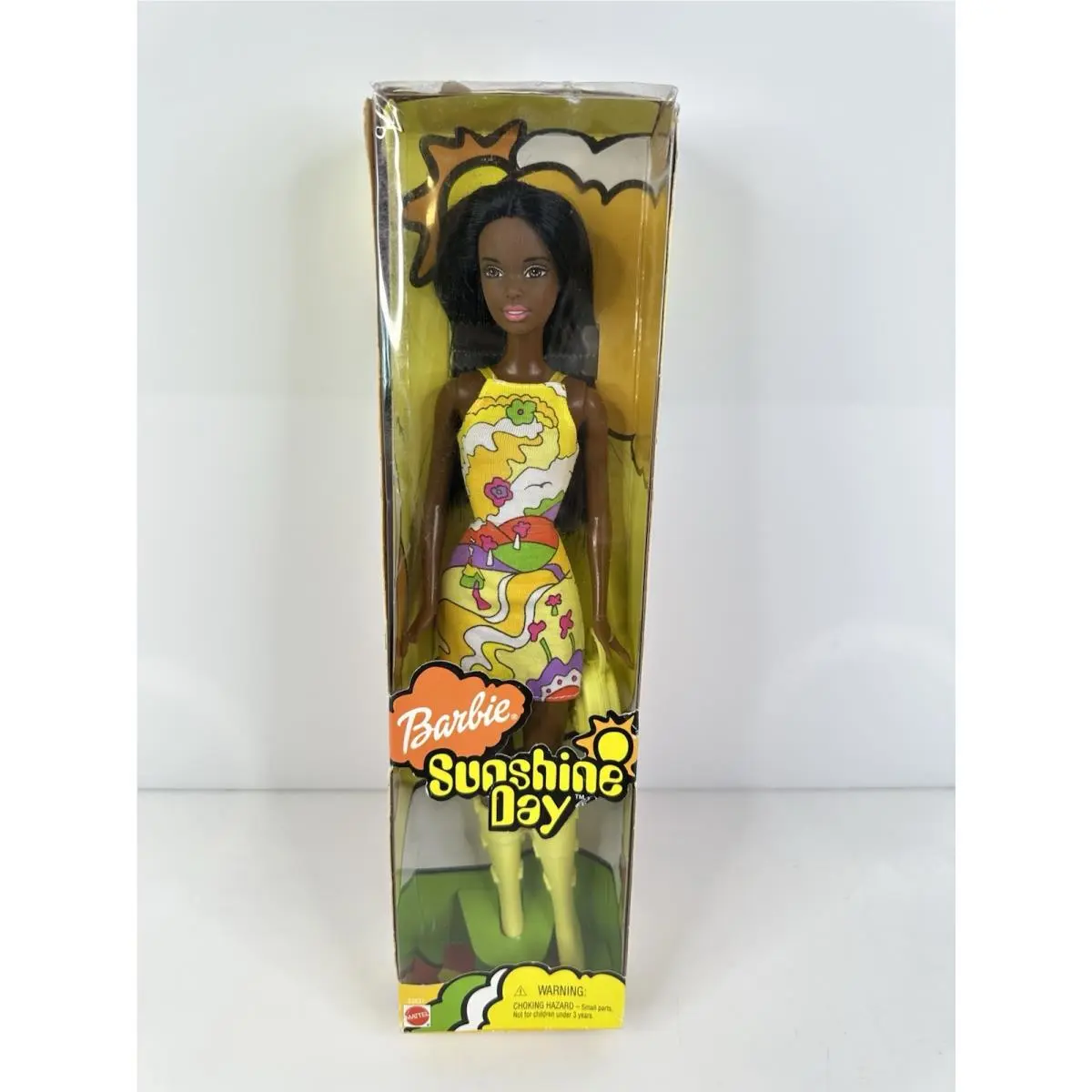 Vintage 2001 Barbie 52837 Sunshine Day Christie Fashion Doll Yellow White Htf