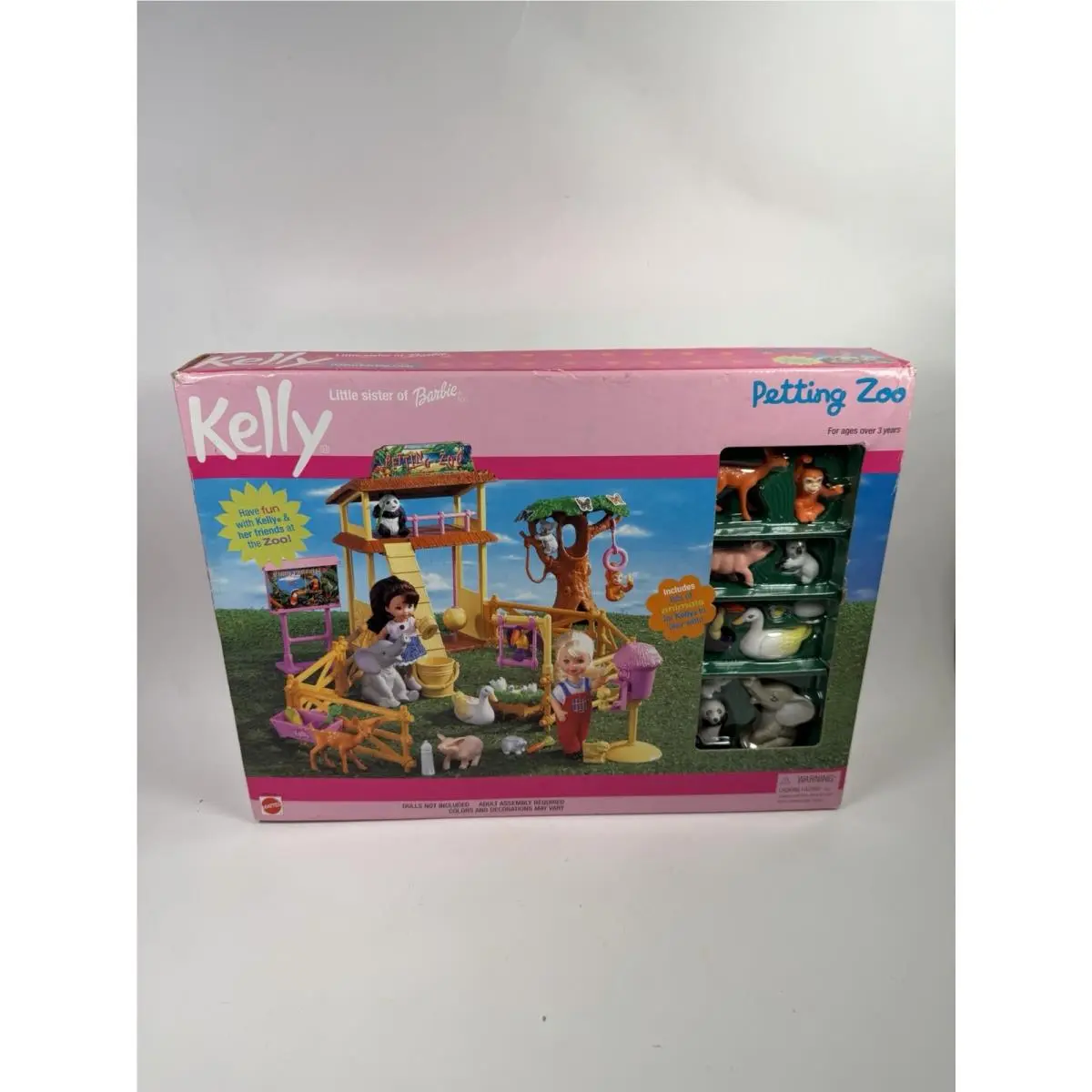 Vintage Nos Barbie Kelly Petting Zoo Playset 2000 Mattel 67351-91
