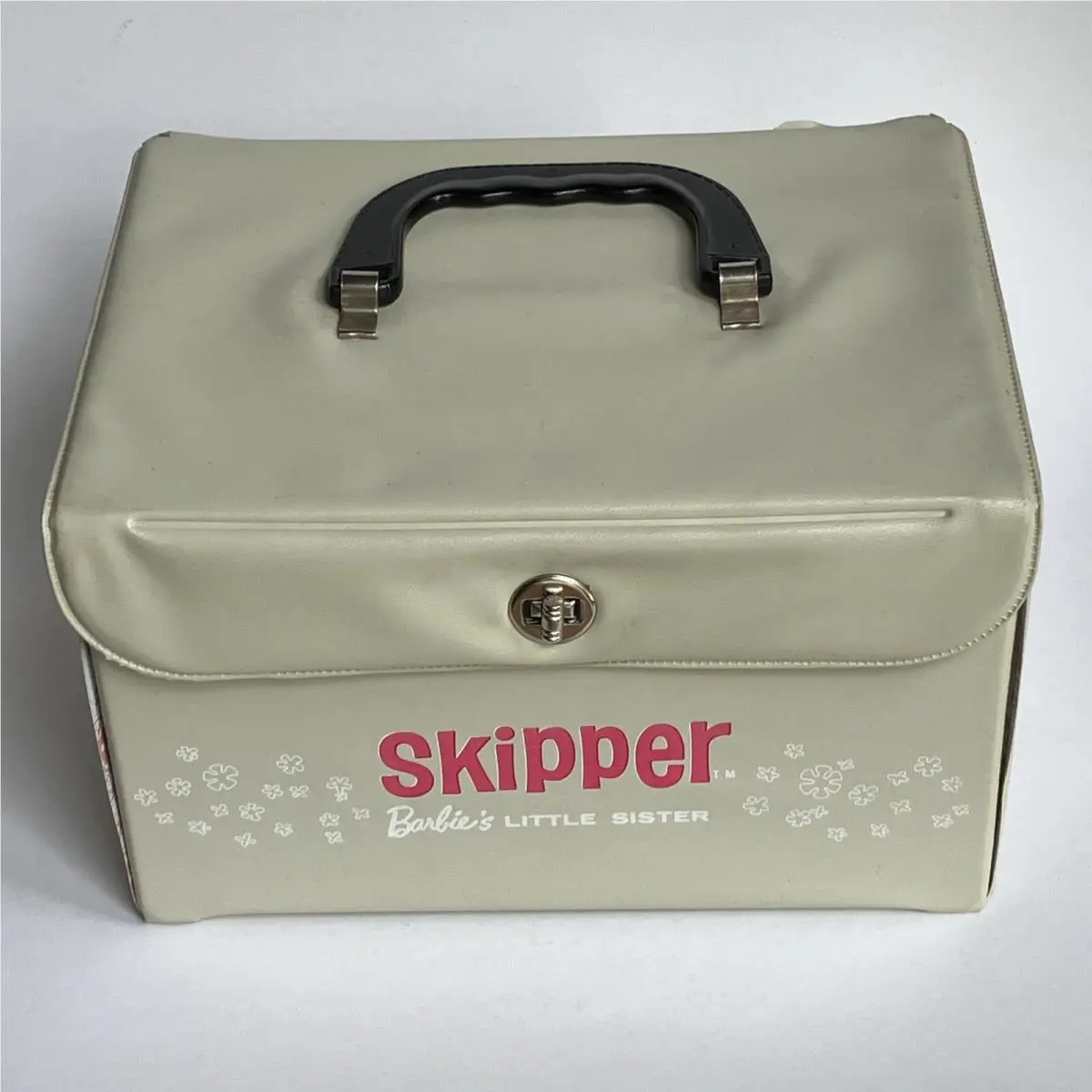 Skipper Doll Train Travel Case Beige Tan Vinyl Barbie Friends Dolls 1964