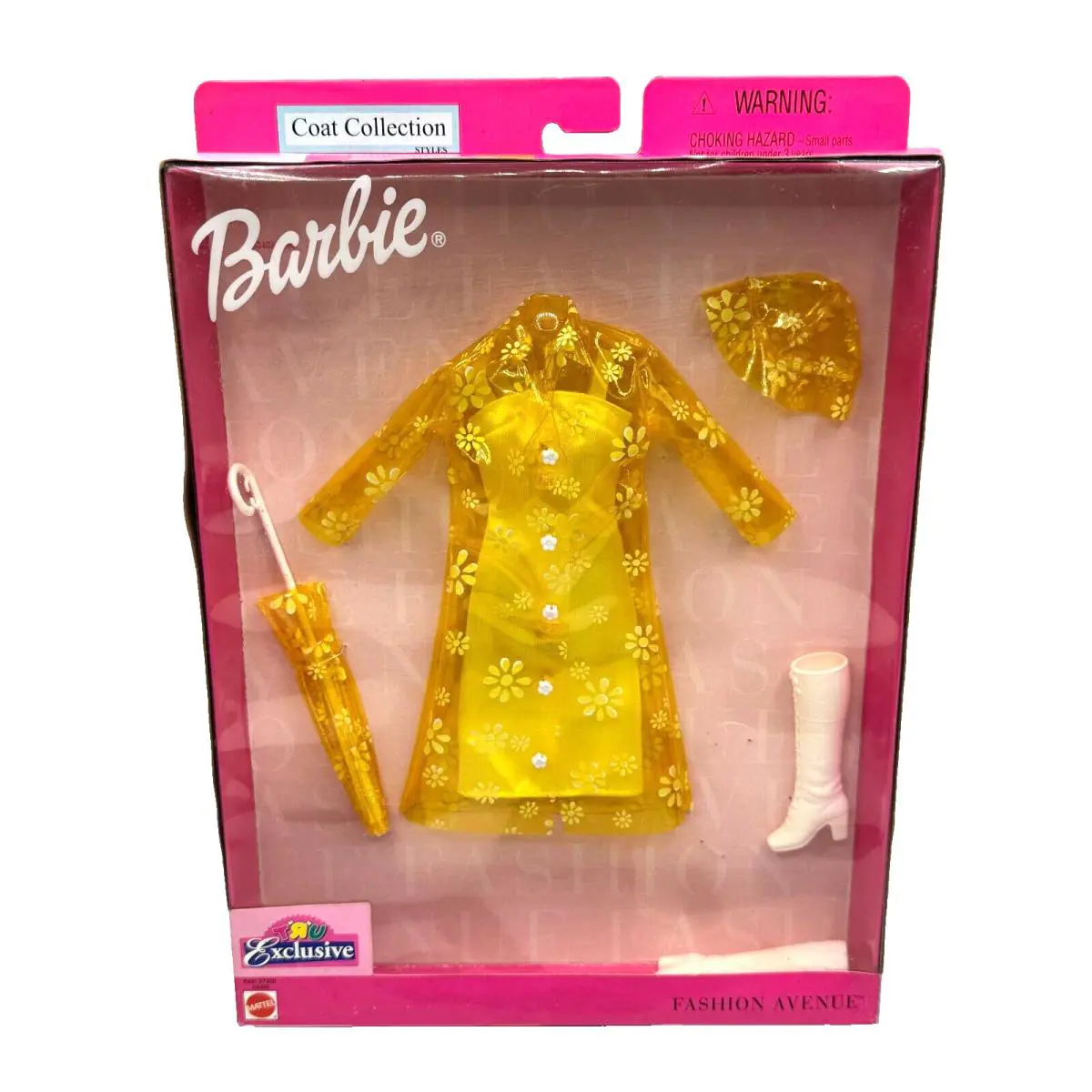 BK E Barbie Doll Fashion Avenue 2001 Coat Collection 27350 50483 Yellow
