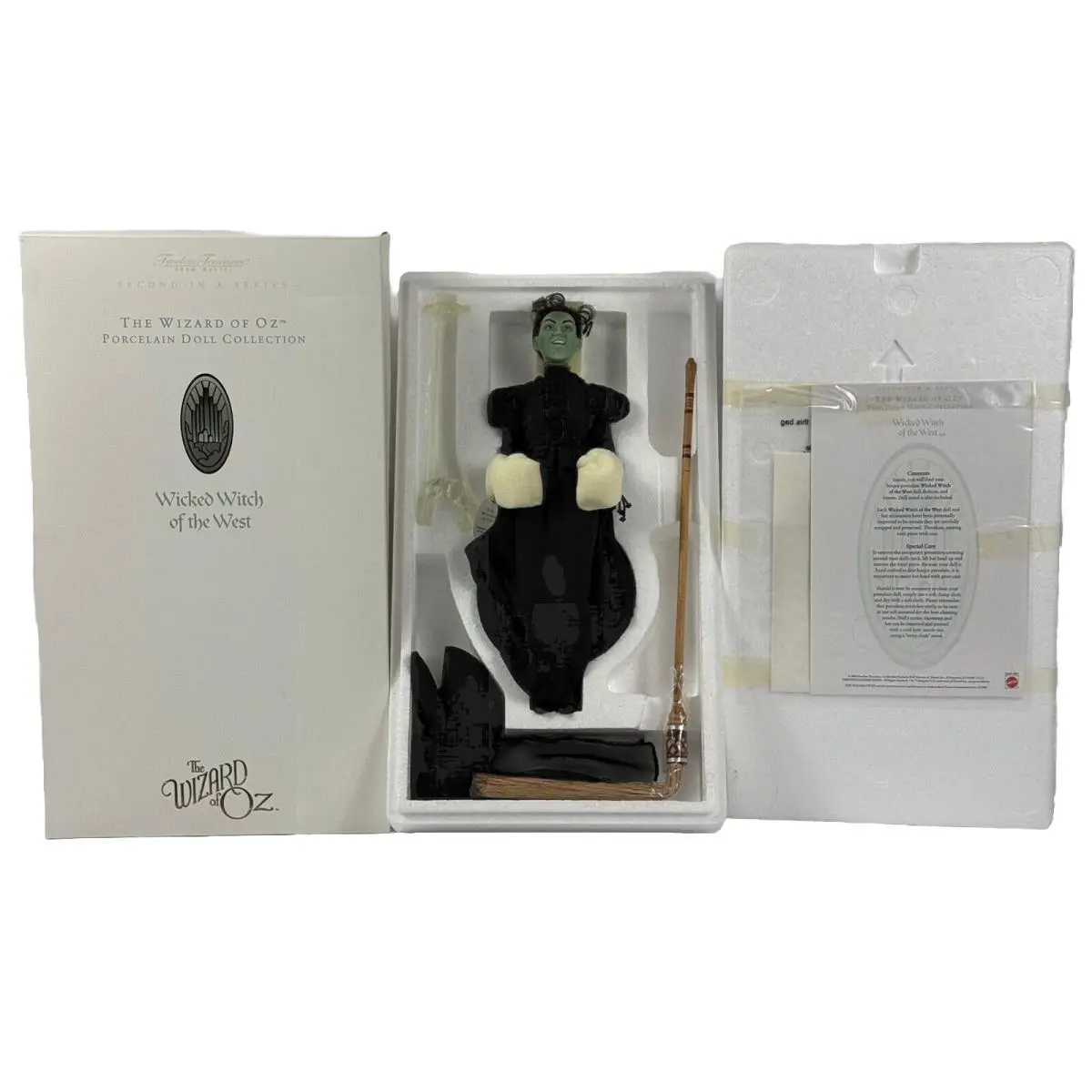 The Wizard of Oz Wicked Witch of The West 12 Porcelain Doll 2000 Mattel Nob