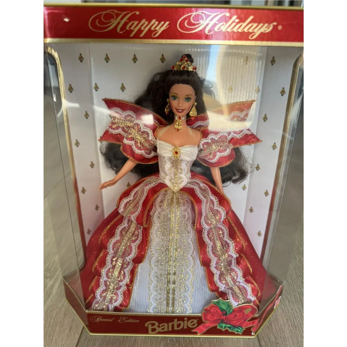 Mattel 1997 Happy Holidays Christmas Barbie Special Ed Hallmark 17832 Rare Error