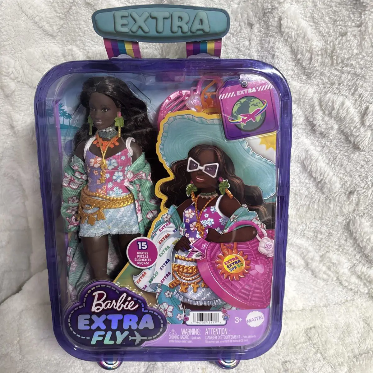 Barbie Extra Fly Doll with Beach-themed Travel Clothes Accessories