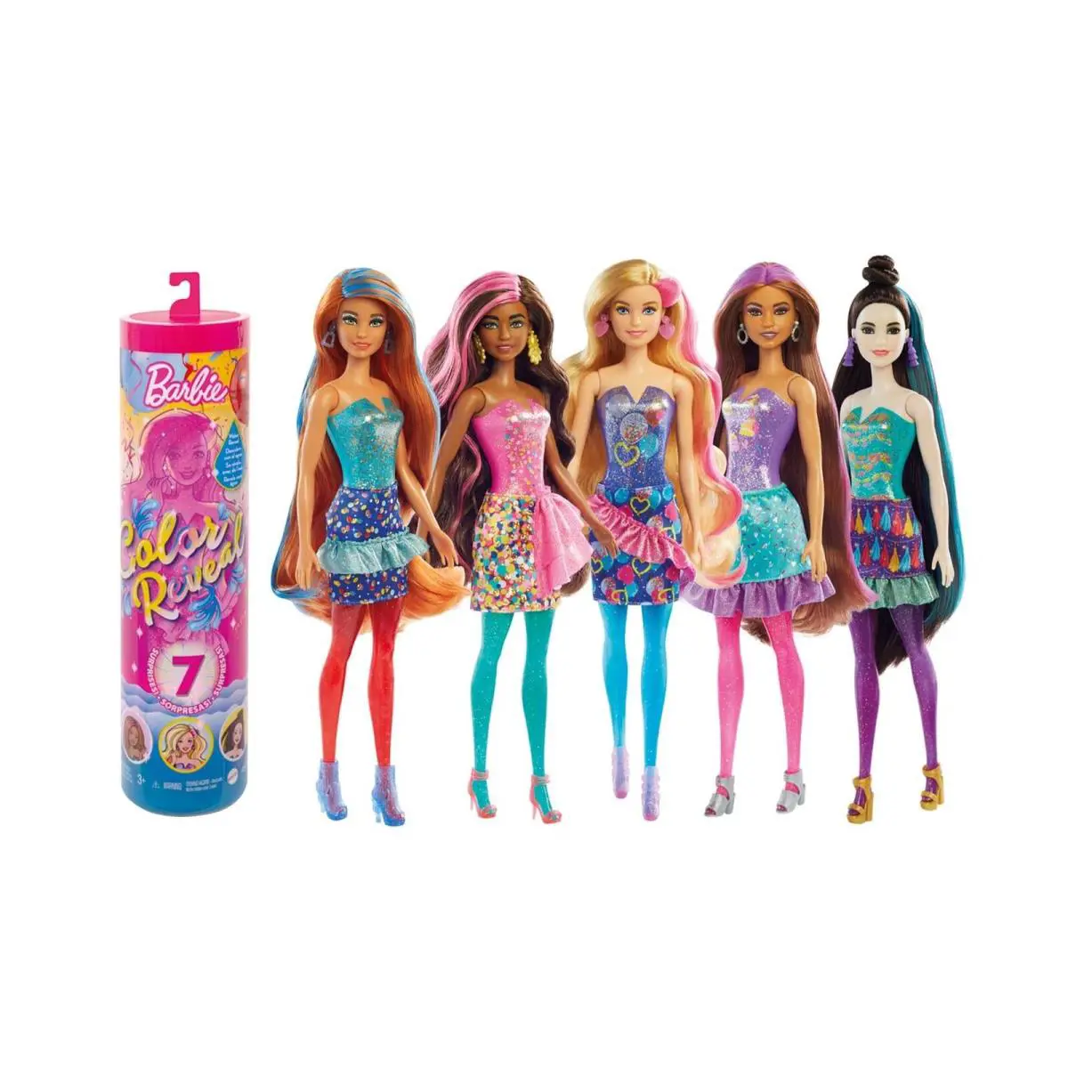 Barbie Color Reveal Party Series Doll with 7 Surprises and Color Change Fun
