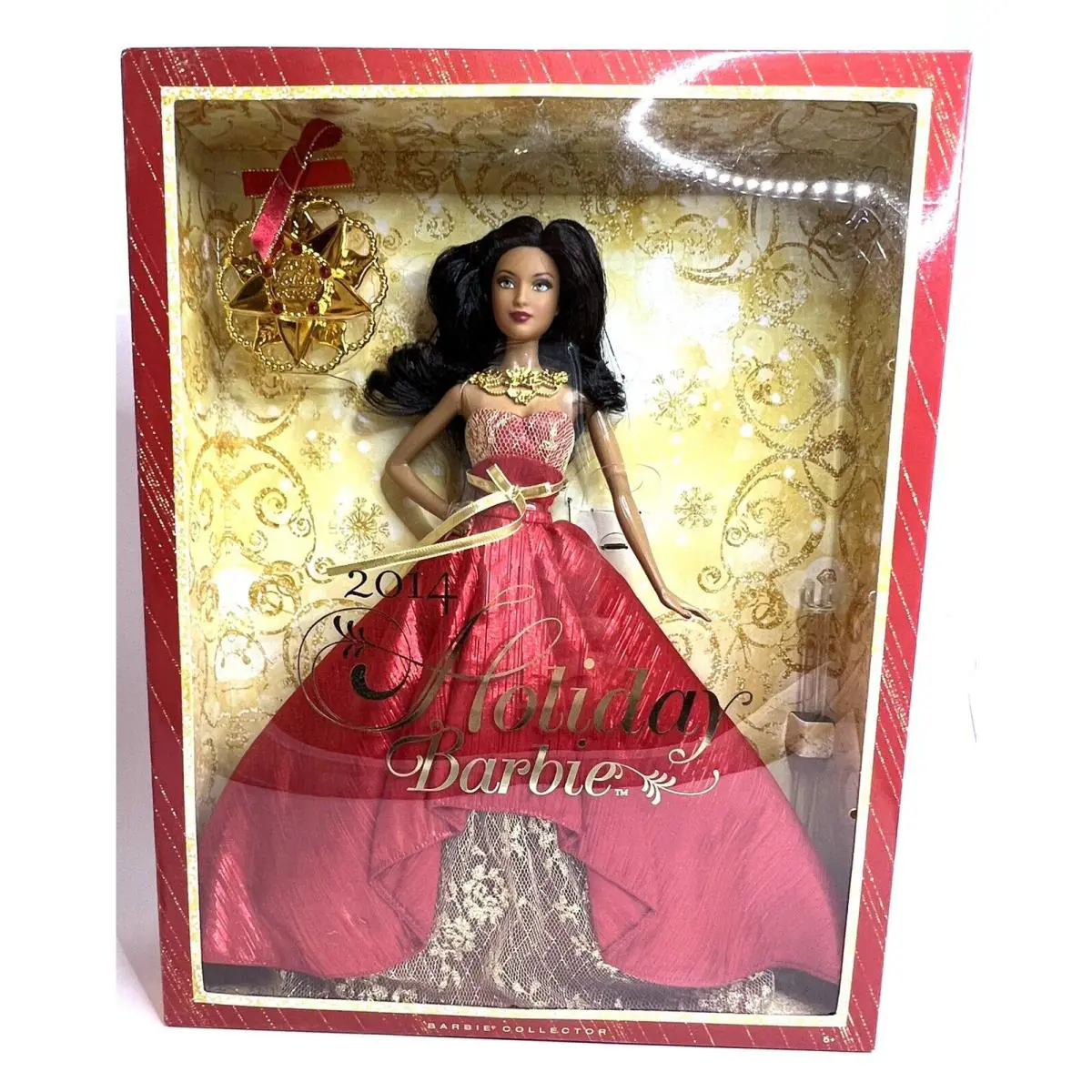 2014 Holiday Barbie Doll with Ornament Barbie Collector Brunette