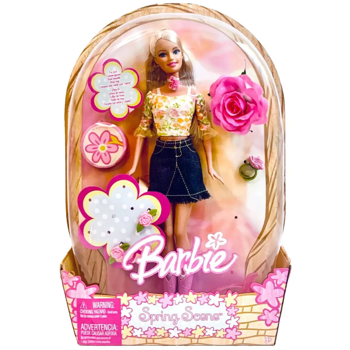 Mattel 2005 Barbie Spring Scene 11.5 Fashion Doll with Rose Accessories