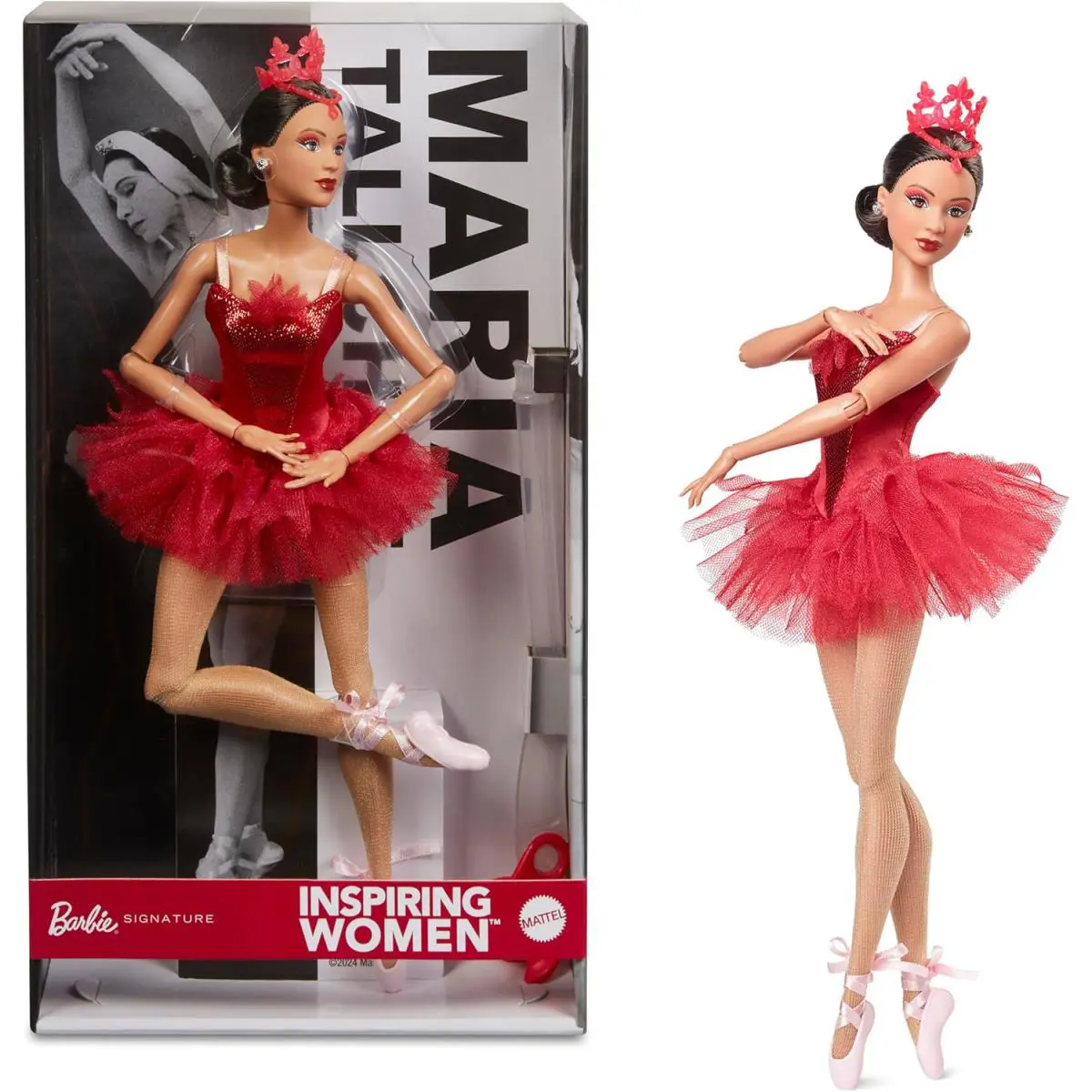 Barbie Inspiring Women Doll Maria Tallchief Collectible in Firebird Ballet Cost
