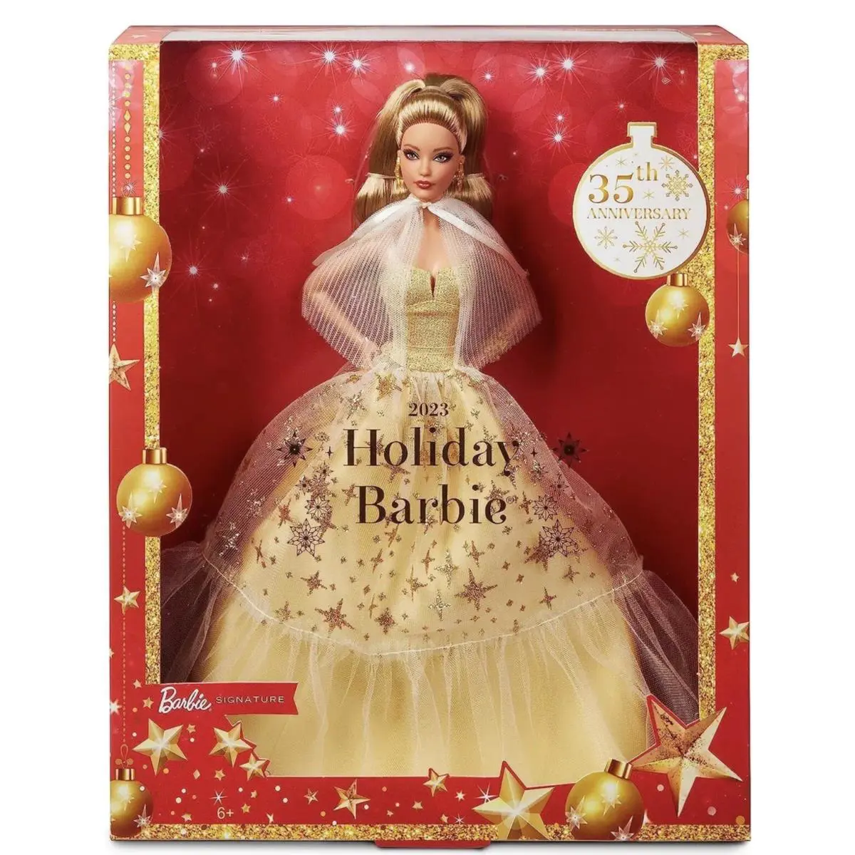 Barbie 2023 Holiday Doll Golden Brown Hair Edition 35th Anniversary