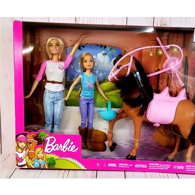 Barbie - Stacie Sisters A Horse Playset with and Saddle Of 2 Costumes