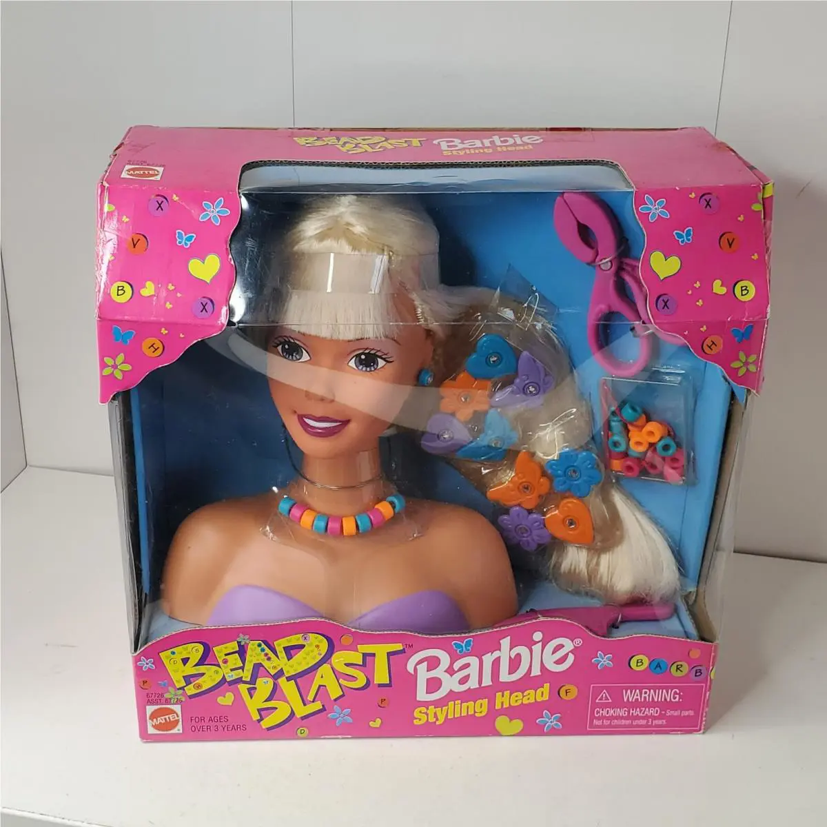 Bead Blast Barbie Styling Head Vintage 1998 Mattel Hair Beads