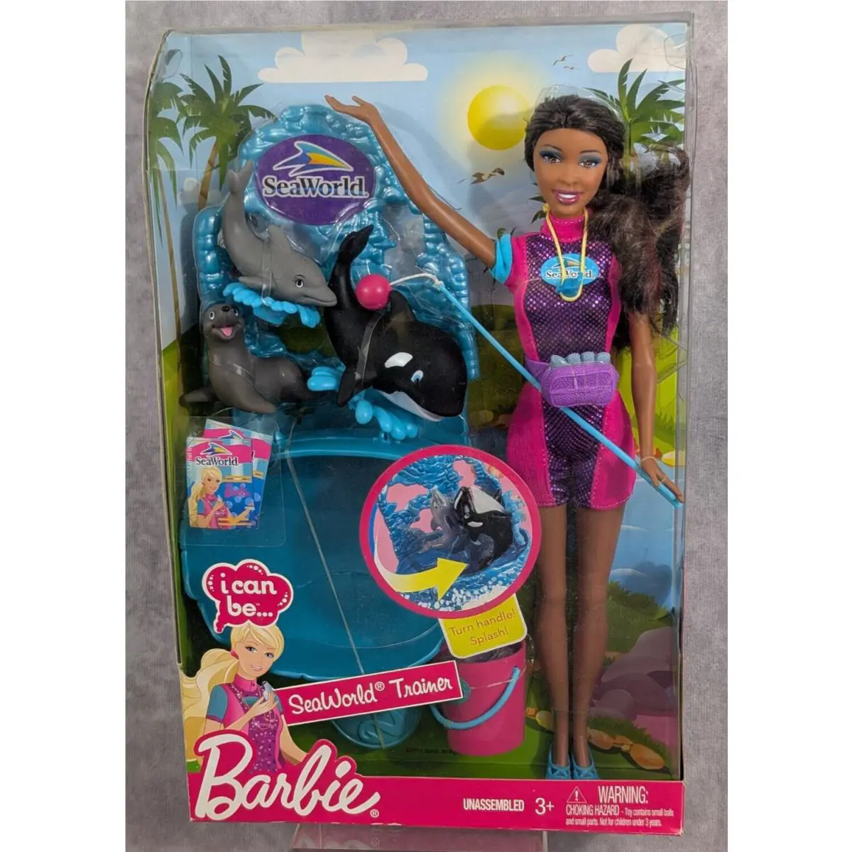 Barbie Seaworld Trainer Doll African American 2009 Mattel Nrb