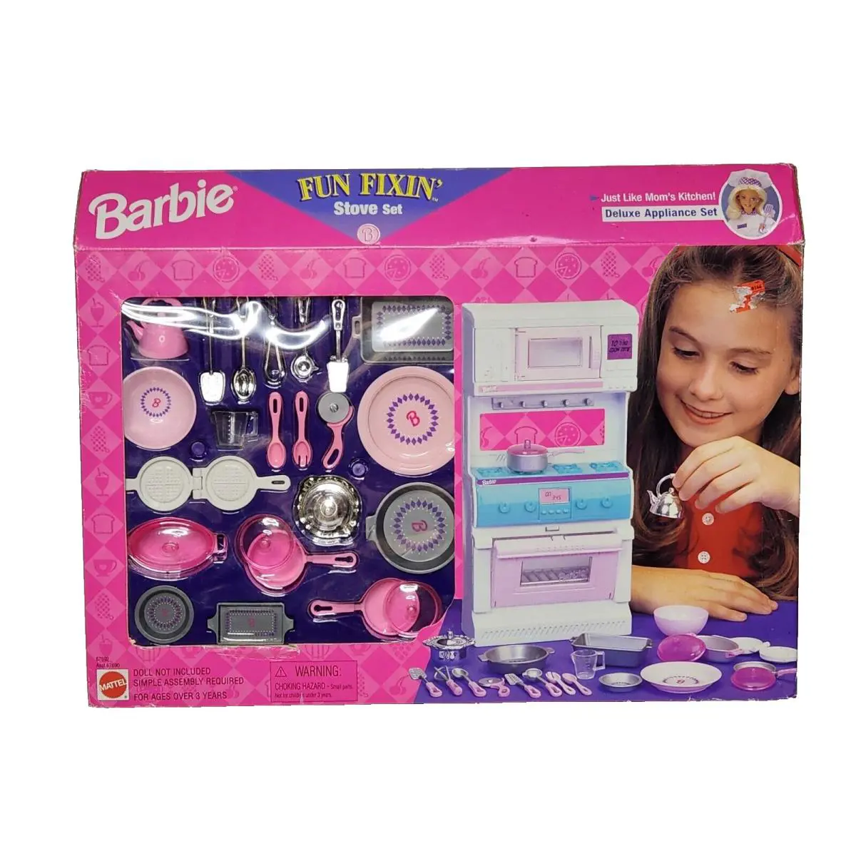 Vintage 1997 Mattel Fun Fixin Stove Set Barbie Playset Complete