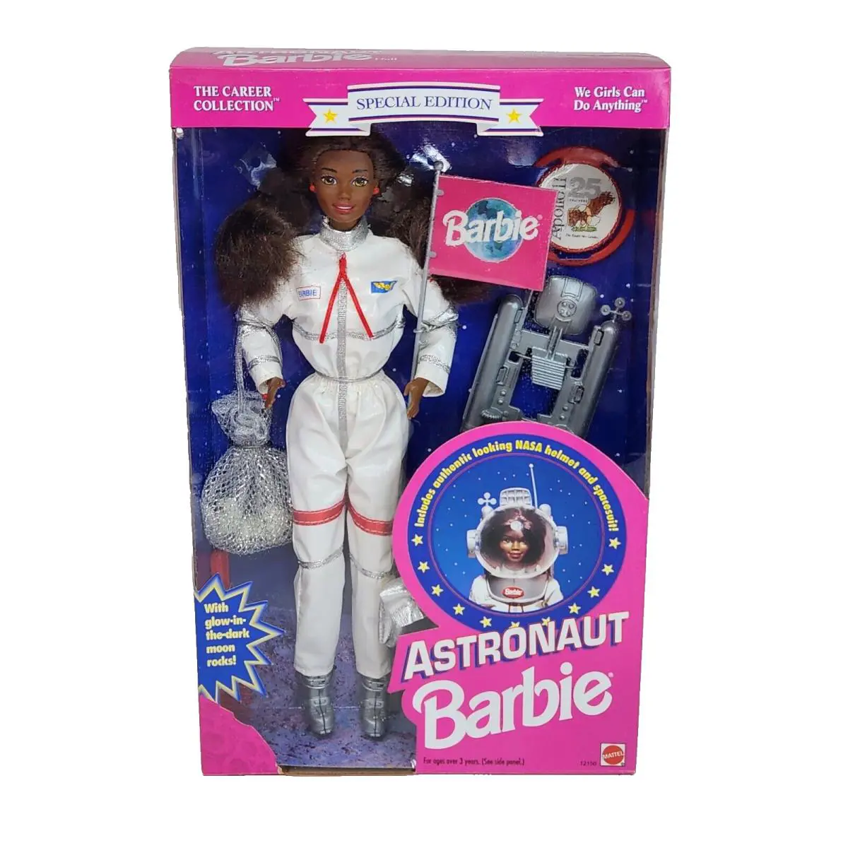 Vintage 1994 Black Astronaut Barbie Doll Mattel 12150