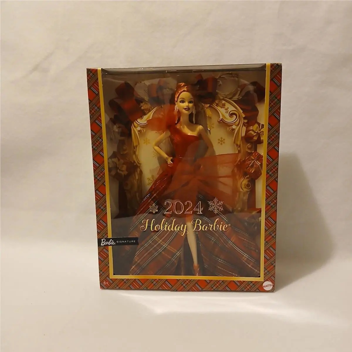 Barbie 11 Signature 2024 Holiday Collector Doll Red Plaid Gown Rd/brown Hair