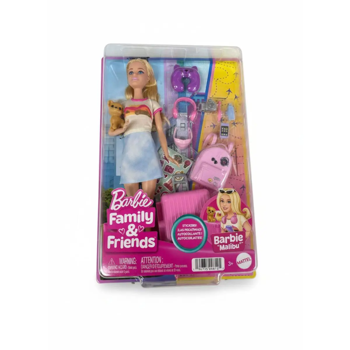 Mattel Barbie Adventures Vacation Travel Malibu Doll and Puppy Playset HJY18