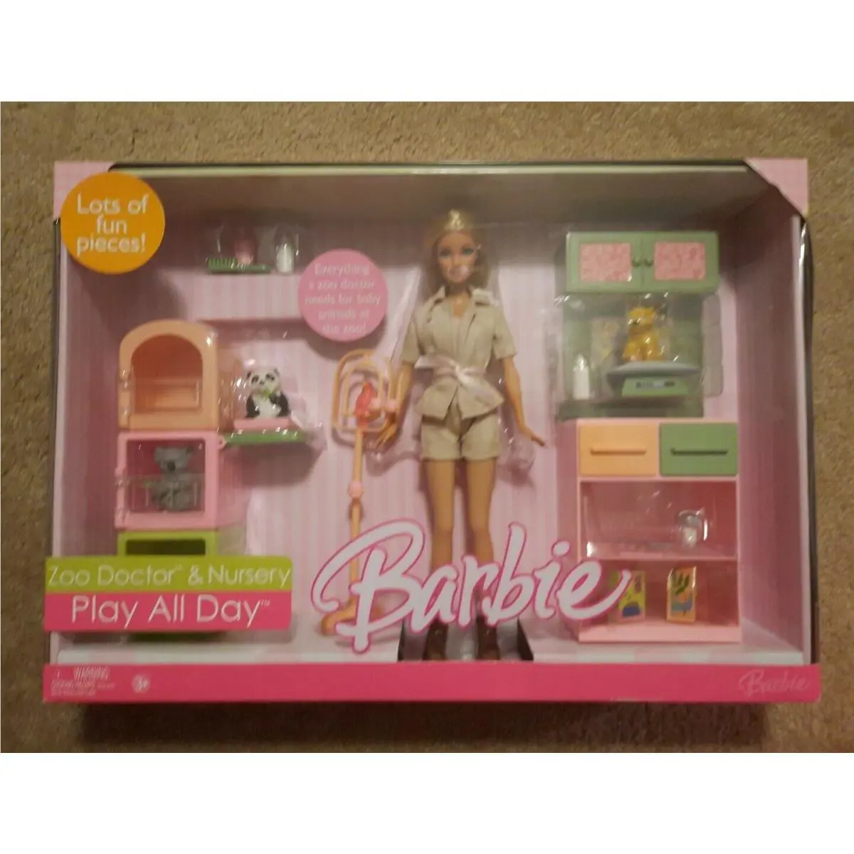 2006 Mattel Barbie Zoo Doctor Nursery Play All Day