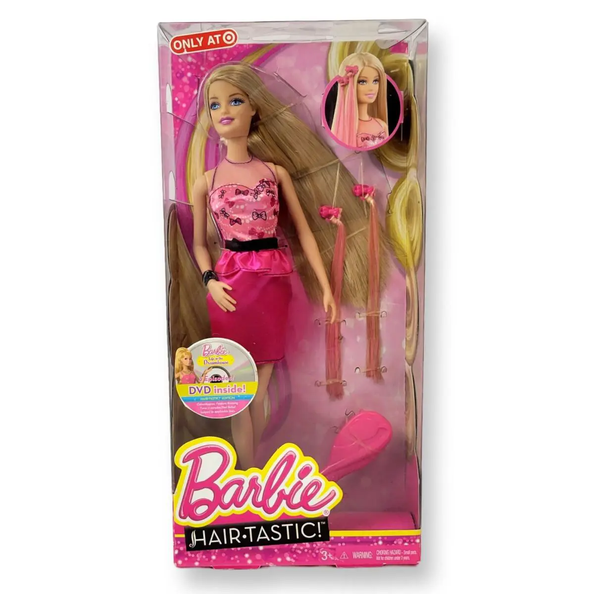 Barbie Hair-tastic 2014 Mattel Target Exclusive Pink Hair Extensions