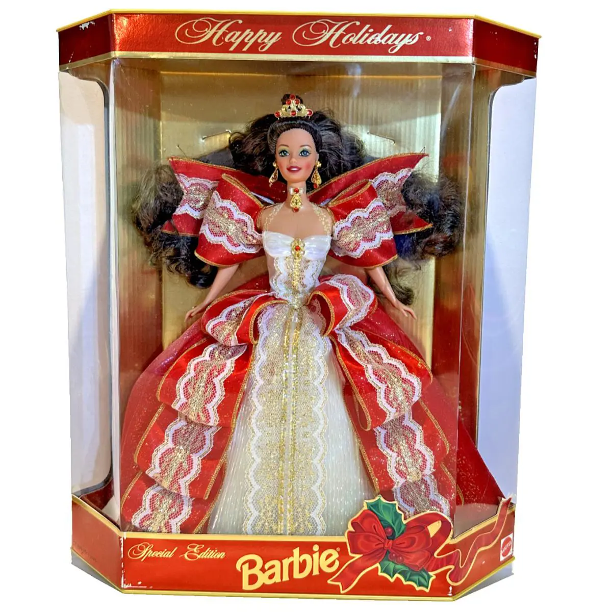 1997 Barbie Doll Rare Happy Holidays SE Misprint Green vs Blue Eyes