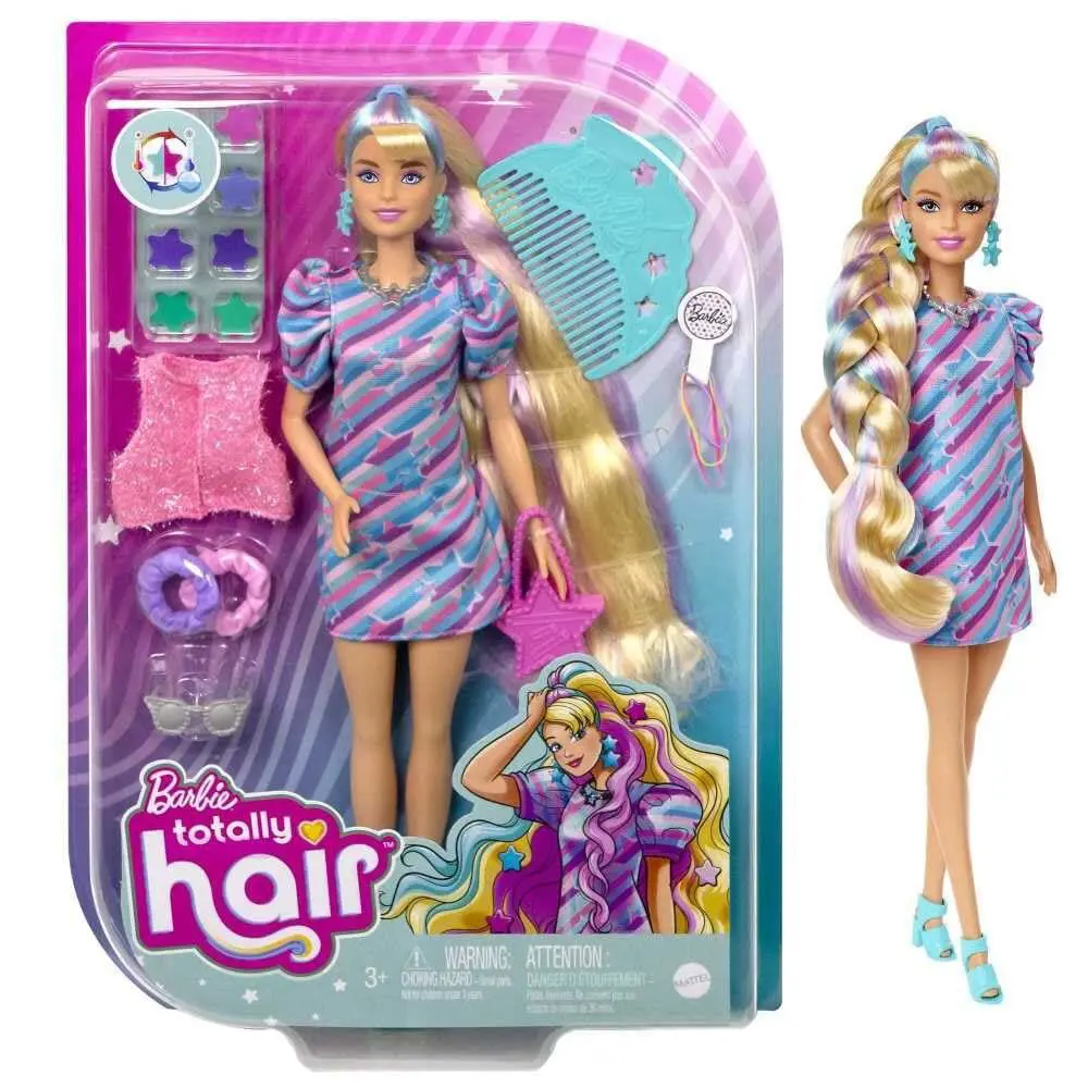 Barbie Totally Hair Doll 8.5 Inch Multicolor Styling Accessories For Kids