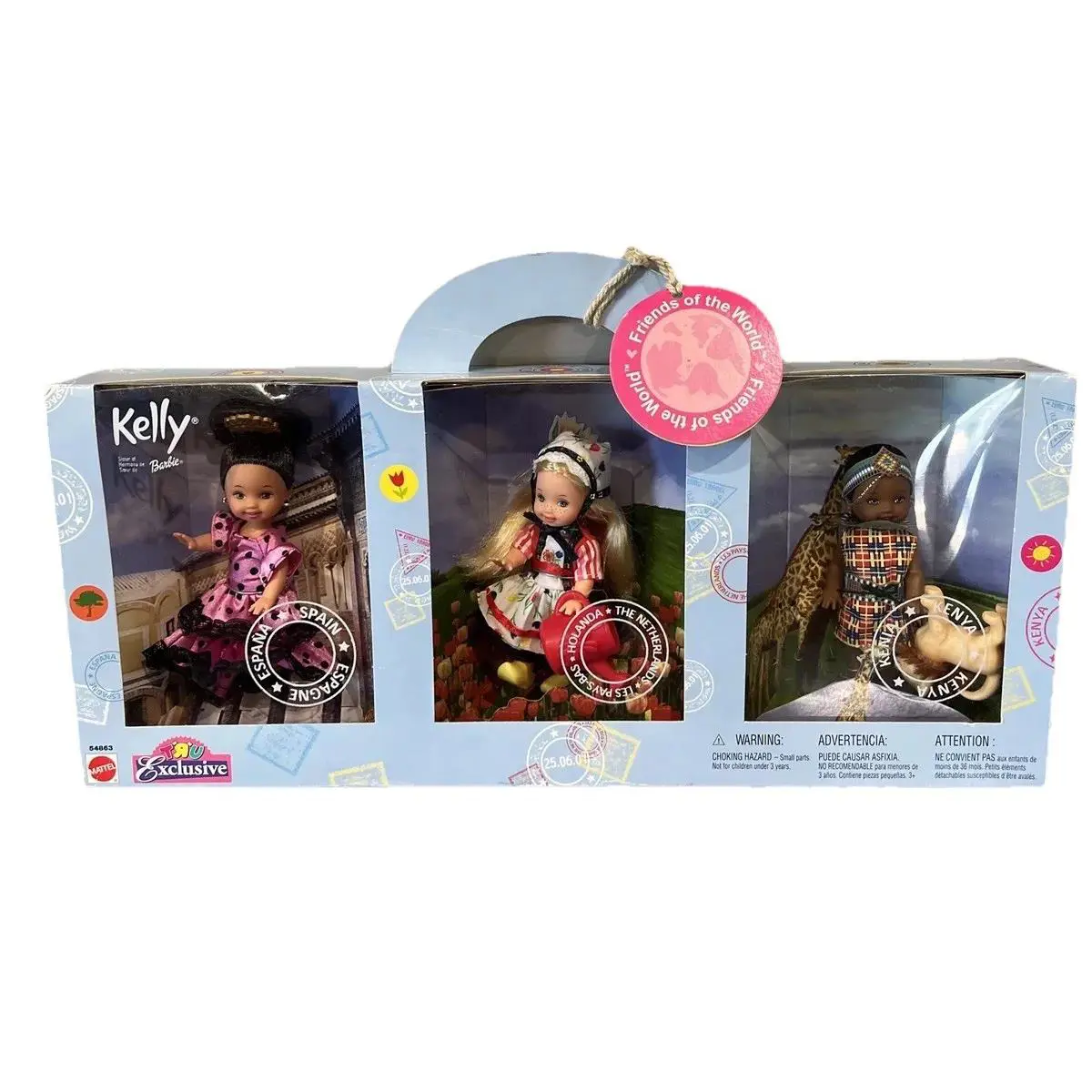 2002 Barbie Tru Exclusive Kelly Dolls Freinds OF The World Spain Holland Kenya