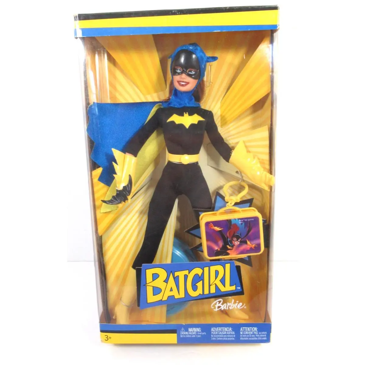 Batgirl Barbie Doll W/lunchbox Key Chain DC Comics 2004 Mattel H1670 Nrfb