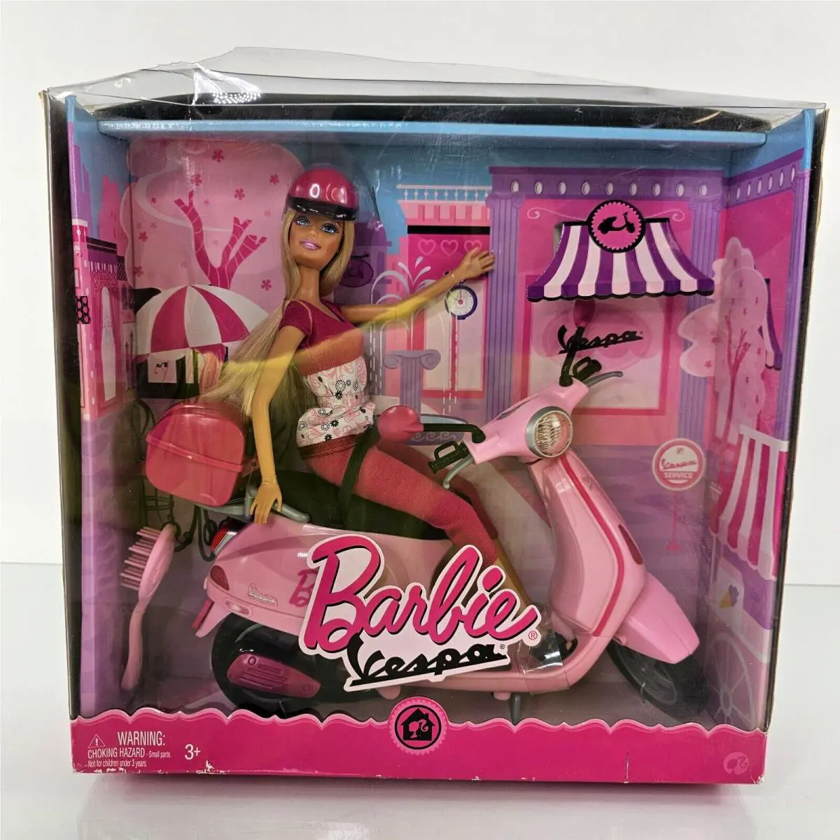 Barbie Pink Vespa Doll Playset P6560 Vehicle Scooter Collector 2008 Read