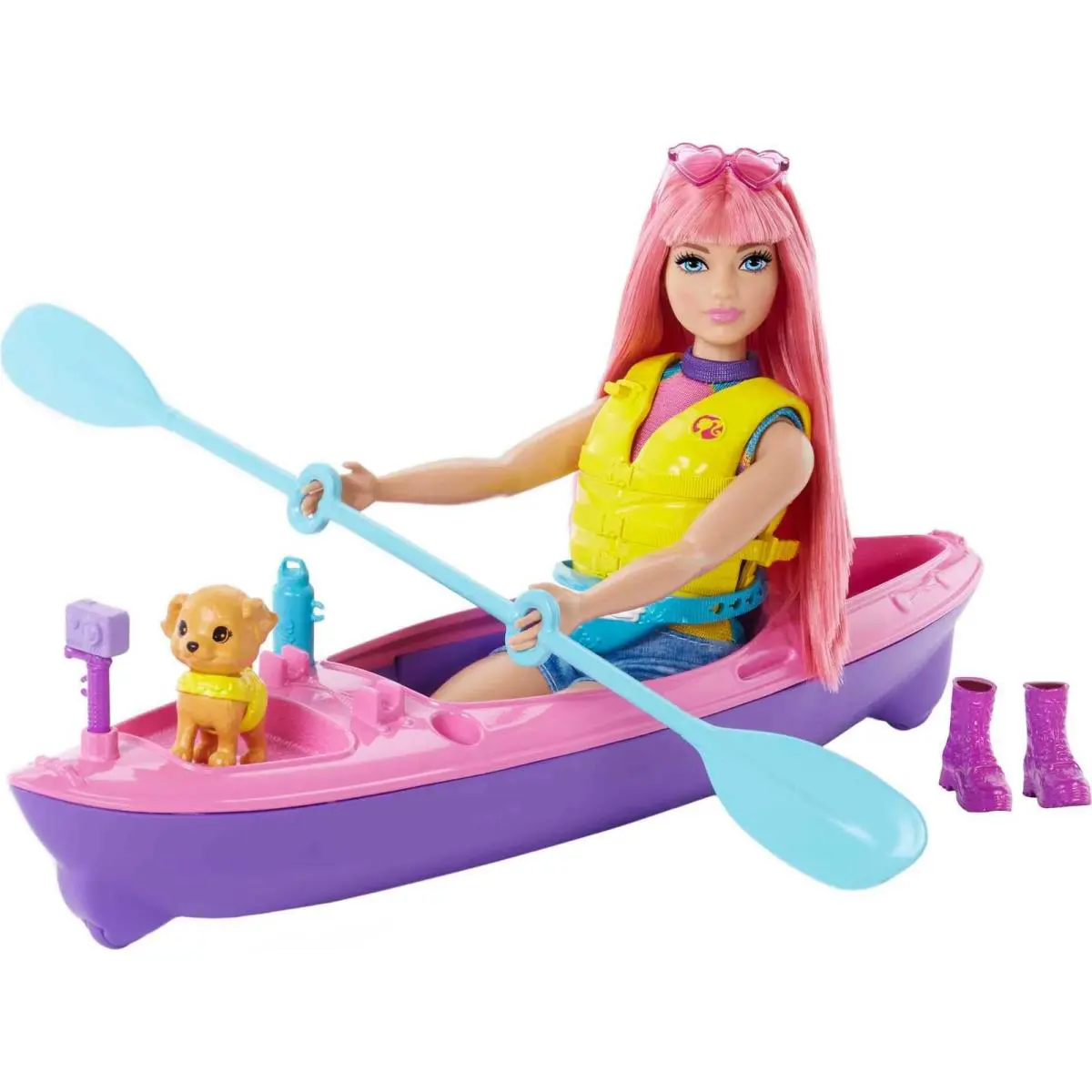 Barbie It Takes Two Daisy Doll Kayak Playset with Puppy and Adventure Gear