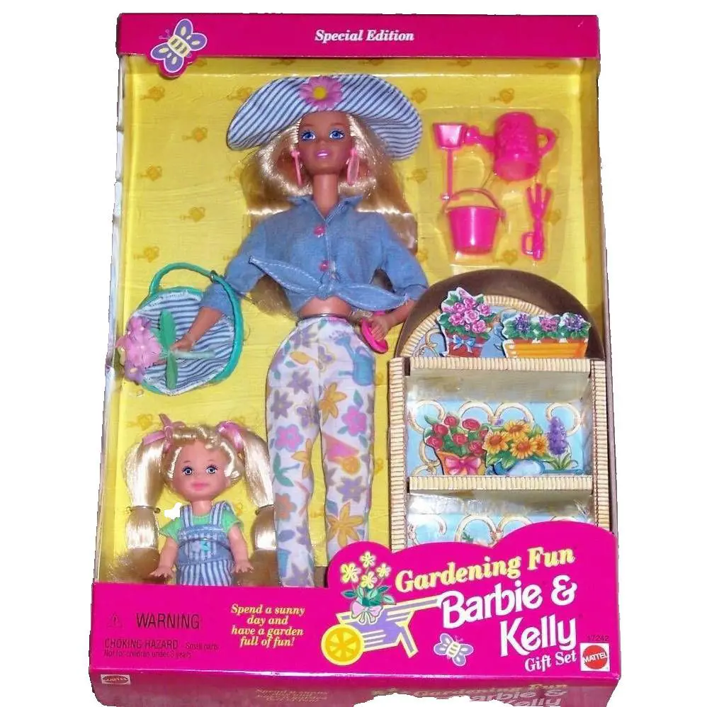 Mattel Barbie Kelly Doll Gardening Fun Gift Set Mib Special Edition 1996 Vintage