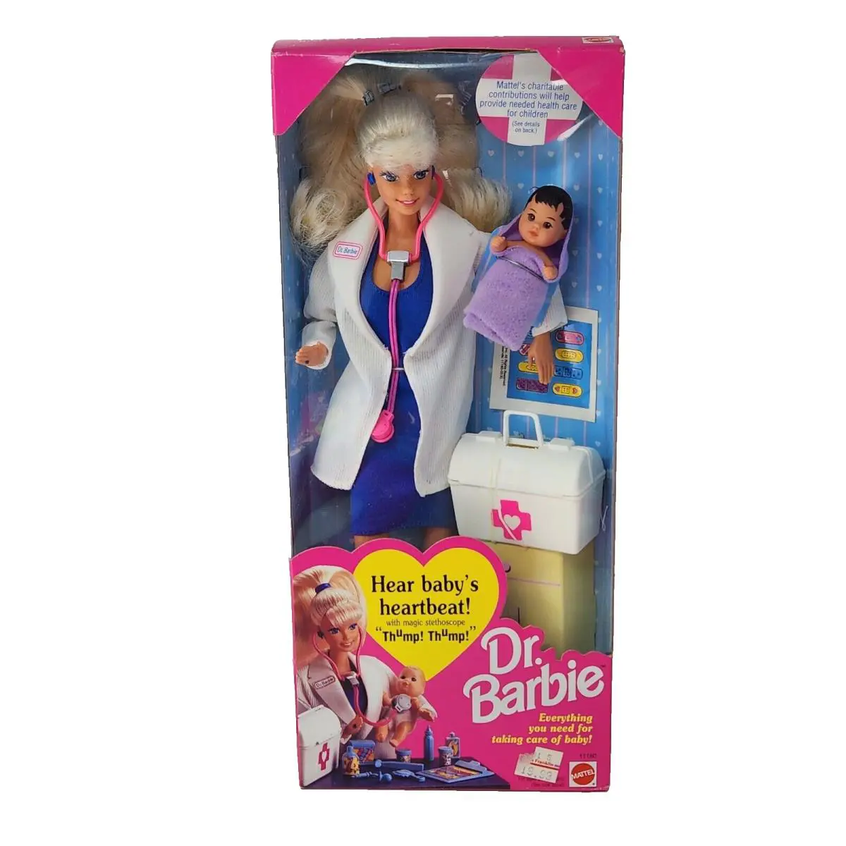 Vintage 1993 Mattel DR Doctor Barbie W/ Purple Baby 11160