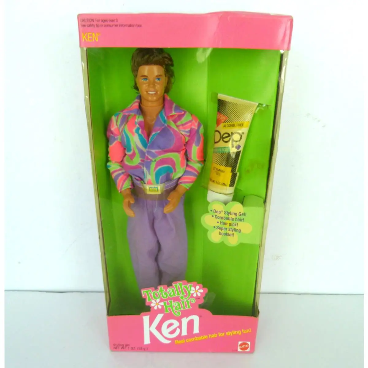 Vintage 1991 Barbie Ken Totally Hair Doll W/dep Tube Cracks in Plastic
