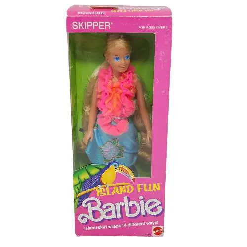 Vintage 1987 Island Fun Barbie Skipper Doll IN Box Mattel 4064