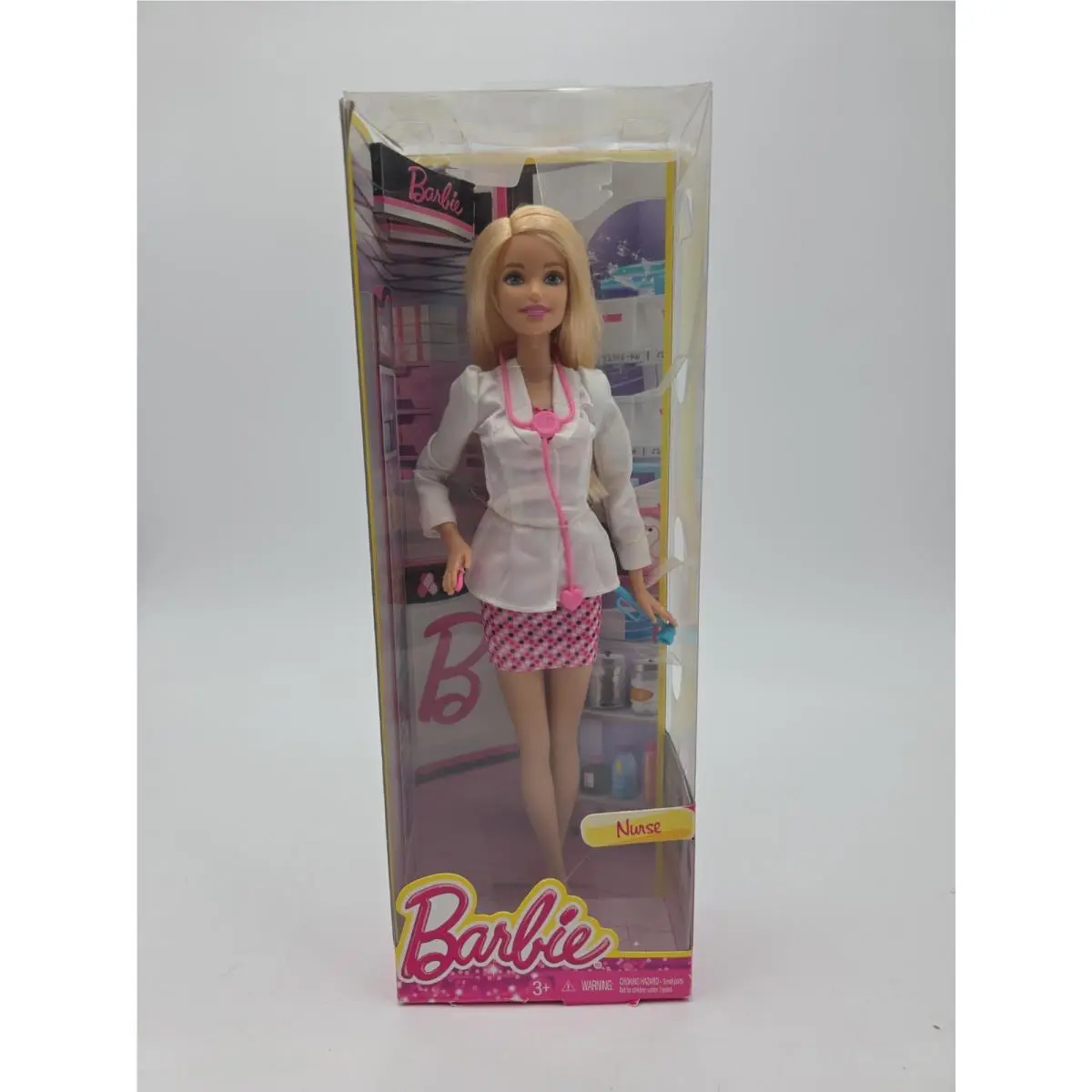 2014 Barbie Nurse Medical White Coat Stethoscope Doll Figure DLB80 CNC17 Rare