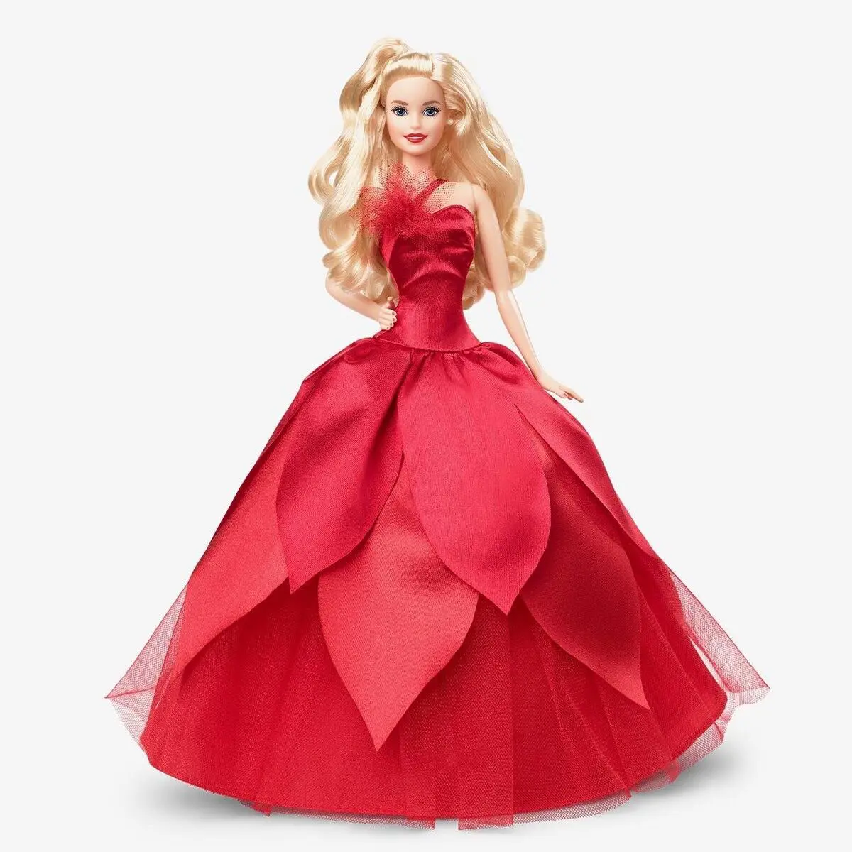 Holiday Barbie Doll 2022 with Wavy Blonde Hair Mattel