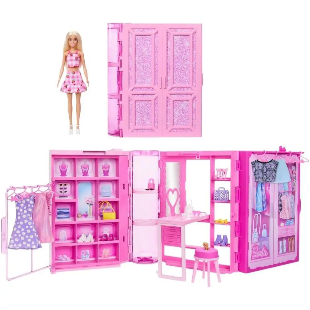 Barbie Dream Closet Toy Playset with Fashion Doll Clothes 25+ Accessories