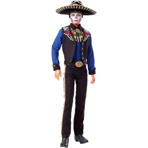 Barbie 2022 Dã­a De Muertos Ken Doll Wearing Shirt Vest Sombrero with