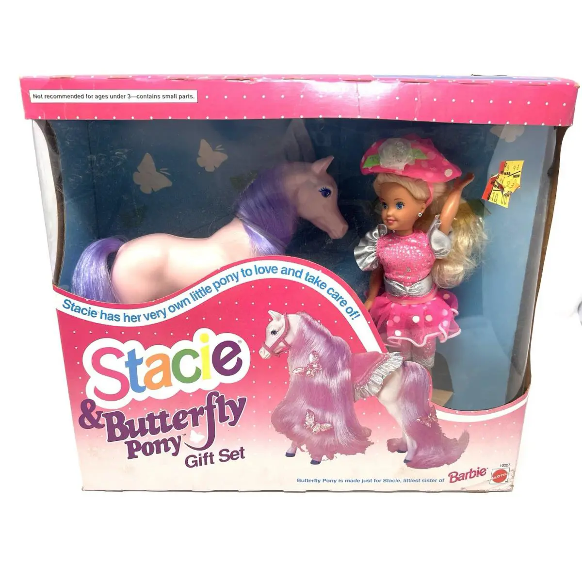 Vintage 1993 Stacie Butterfly Pony Gift Set Barbie Sister Mattel Box Wear