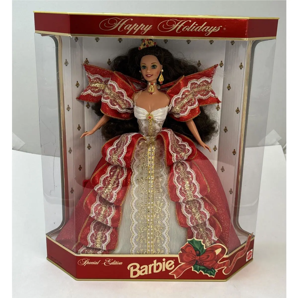 Barbie Happy Holidays 1997 Doll Rare Green Eyes