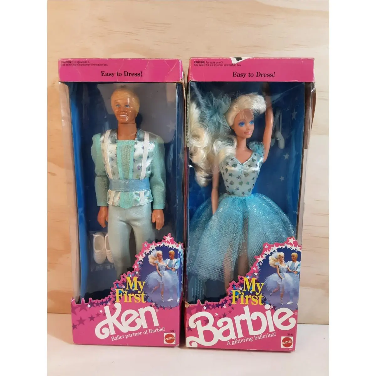 Doll My First Barbie Ken 1991 Glittering Ballerina 3839 3841 Mattel