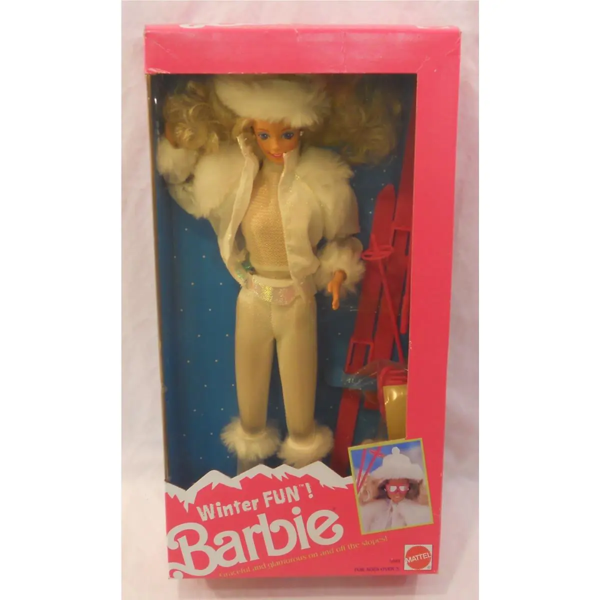 Vintage Mattel Barbie 1990 Winter Fun Doll 5949