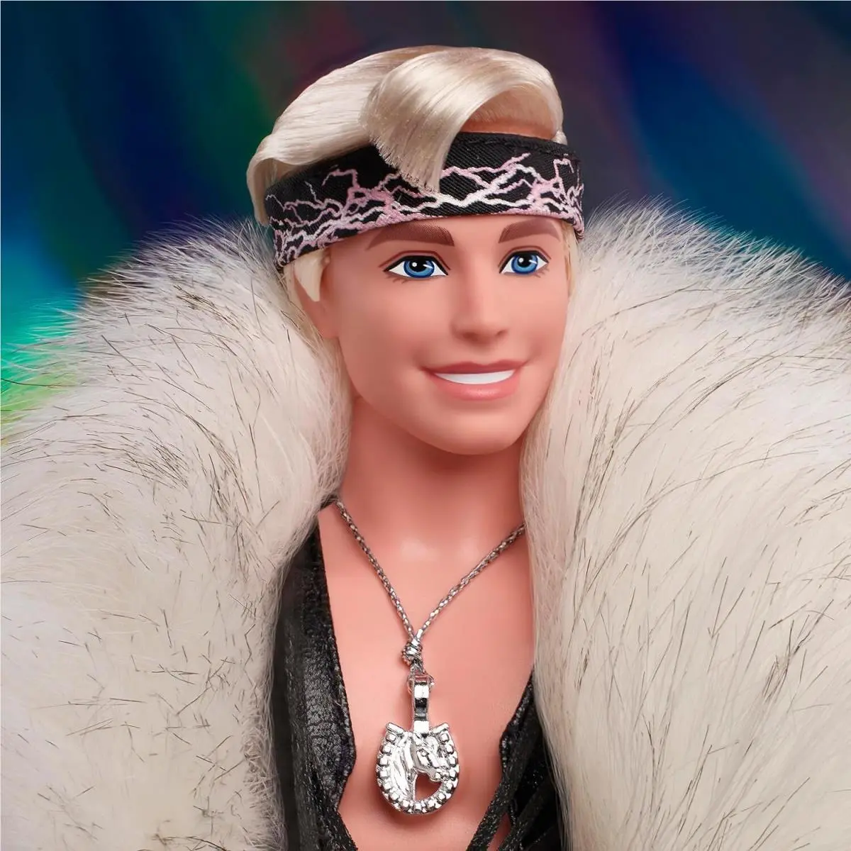 IN Hand Barbie Movie Ken Doll White Fur Coat Black Vest Mojo Dojo Casa w Shipper