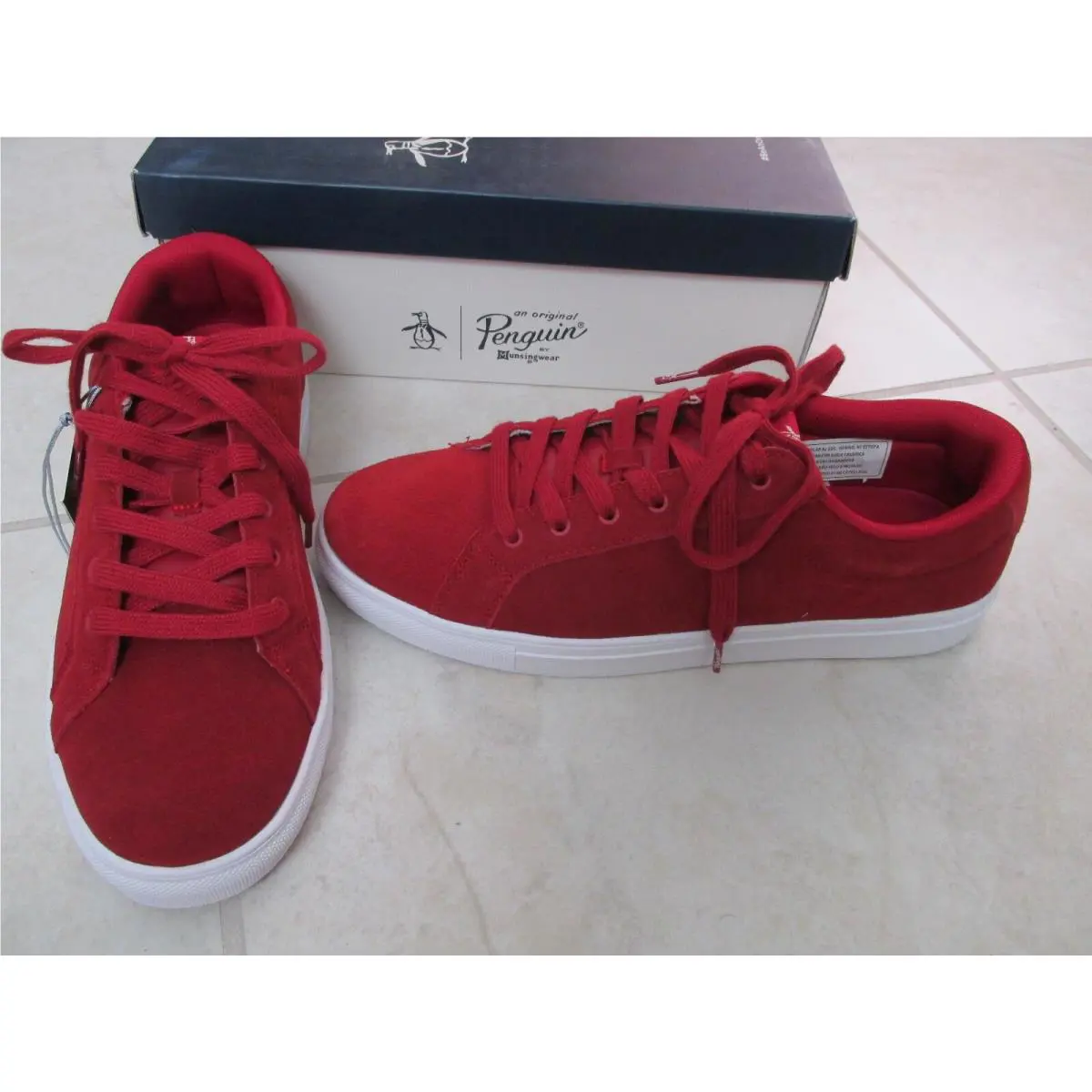 Original Penguin Elton Lace Up Suede Sneakers Mens 12 Red