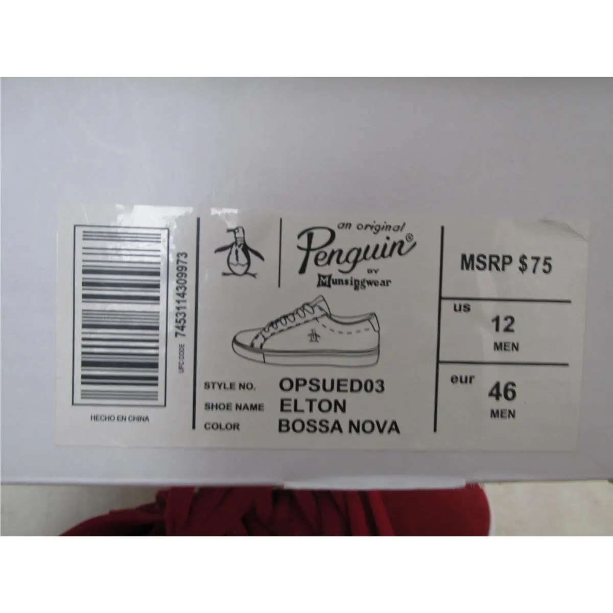 Original Penguin shoes - ELTON - ELTON - OPSUED03 - Red (UPC: 7453114309973) 4